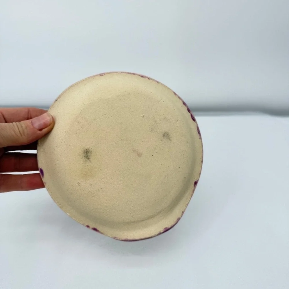 CJM Pottery Spoon Rest Dish Echinacea Floral Handmade Ceramic Kitchen Decor